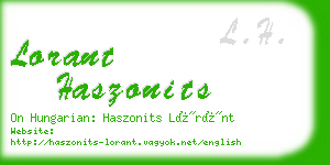 lorant haszonits business card